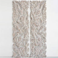 Set 2 Panneaux Muraux Anges Gardiens Bouddhistes Vintage Blanc - 120 cm