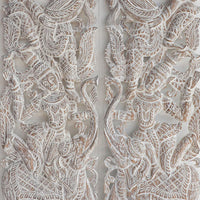 Set 2 Panneaux Muraux Anges Gardiens Thailandais Vintage Blanc - 120 cm
