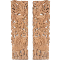 Set 2 Panneaux Muraux Anges Gardiens Thailandais Nature - 120 cm