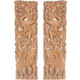 Set 2 Panneaux Muraux Anges Gardiens Thailandais Nature - 120 cm