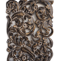 Set 2 Panneaux Muraux Rectangles Elégance Végétale Doré Antique - 90 cm