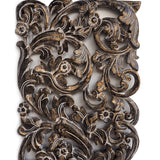 Set 2 Panneaux Muraux Rectangles Elégance Végétale Doré Antique - 90 cm