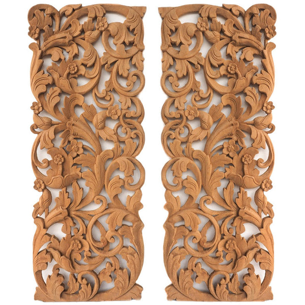 Set 2 Panneaux Muraux Rectangles Elégance Végétale Nature - 90 cm