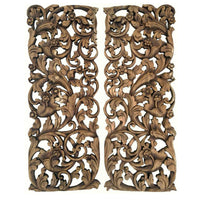 Set 2 Panneaux Muraux Rectangles Elégance Végétale - 90 cm