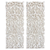 Set 2 Panneaux Muraux Thai Jungle Vintage Blanc - 90 cm