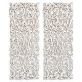 Set 2 Panneaux Muraux Thai Jungle Vintage Blanc - 90 cm