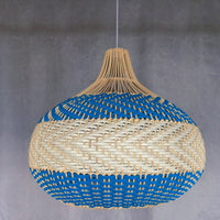 Colored Rattan Bulb Pendant Light