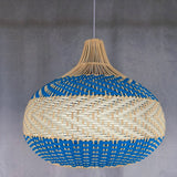 Colored Rattan Bulb Pendant Light
