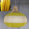 Colored Rattan Bulb Pendant Light