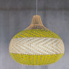 Colored Rattan Bulb Pendant Light