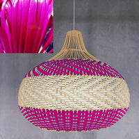 Colored Rattan Bulb Pendant Light