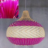 Colored Rattan Bulb Pendant Light