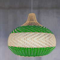 Colored Rattan Bulb Pendant Light