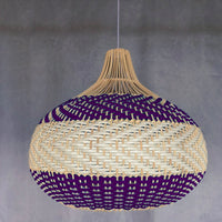 Colored Rattan Bulb Pendant Light