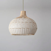 Colored Rattan Bulb Pendant Light