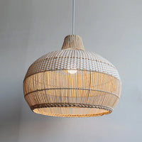 Bicolor Design Rattan Pendant Light