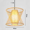 Hourglass Pendant Light in Bamboo and Fabric - 40 cm size
