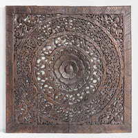 Acacia-Wood-Lotus-Flower-Standard-Bed-Front-View