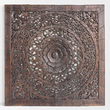 Acacia-Wood-Lotus-Flower-Standard-Bed-Front-View