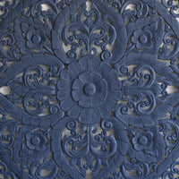 Teak-Wood-Recycled-Indigo-Floral-Headboard-Flower-detail