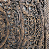 Teak-Wood-Rustic-Lotus-Flower-Standard-Face-Headboard-Zoom