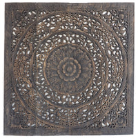 Vintage-Teak-Wood-Lotus-Flower-Headboard-Standard-Bed-120-cm-front