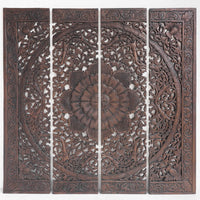  Teak-Wood-Headboard-Floral-Design-Standard-Bed-Split