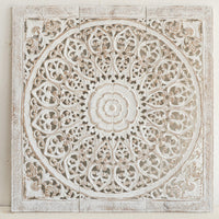 Teak-Wood-Headboard-Single-Bed-Vintage-White-Mandala-Front