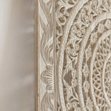 Teak-Wood-Headboard-Vintage-White-Oriental-Single-Bed-Zoom-Detail