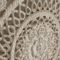 Teak-Wood-Headboard-Vintage-White-Oriental-Single-Bed-Flower
