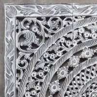 Teak-Wood-Single-Bed-Oriental-Gray-Vintage-Corner-Headboard
