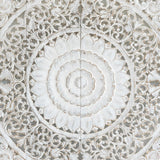 Recycled-Teak-Wood-Oriental-Flower-Vintage-White-California-King-180-cm-Flower