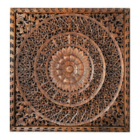 Teak-Wood-Recycled-Lotus-Flower-Headboard-California-King-180-cm-Front