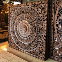 Teak-Wood-Recycled-Lotus-Flower-Headboard-California-King-180-cm-Sideview