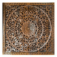 Recycled-Teak-Wood-Tropical-Lotus-Flower-Headboard-California-King-180-cm-Front
