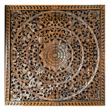 Recycled-Teak-Wood-Tropical-Lotus-Flower-Headboard-California-King-180-cm-Front