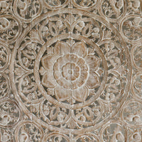 Recycled-Teak-Wood-Vintage-Beige-Lotus-Flower-Headboard-California-King-180-cm-Flower