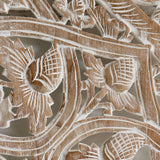 Recycled-Teak-Wood-Vintage-Beige-Lotus-Flower-Headboard-California-King-180-cm-Front-Zoom