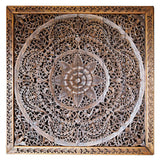 Teak-Wood-Recycled-Sacred-Lotus-Brown-California-King-180-cm-Face Headboard