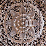 Teak-Wood-Recycled-Sacred-Lotus-Brown-California-King-180-cm-Face Headboard-Flower