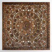 Recycled-Teak-Wood-Thousand-Of-Flowers-Headboard-California-King-180-cm-Front-View