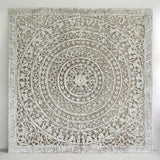 Teak-Wood-Recycled-Oriental-Design-Vintage-White-California-King-180-cm-Front