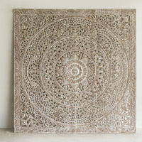 Recycled-Teak-Wood-Oriental-Vintage-Beige-California-King-180-cm-Front