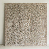 Recycled-Teak-Wood-Oriental-Vintage-Beige-California-King-180-cm-Front