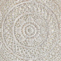  Teak-Wood-Recycled-Oriental-Vintage-White-California-King-180-cm-Flower