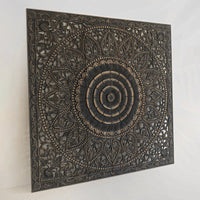 Recycled-Teak-Wood-Rustic-Vintage-Rosette-Headboard-California-King-180-cm-Side-view