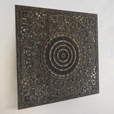 Recycled-Teak-Wood-Rustic-Vintage-Rosette-Headboard-California-King-180-cm-Side-view