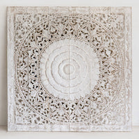  Recycled-Teak-Wood-Rosette-Vintage-White-California-King-180-cm-Front-View