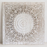  Recycled-Teak-Wood-Rosette-Vintage-White-California-King-180-cm-Front-View