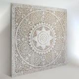 Recycled-Teak-Wood-Floral-Vintage-Beige-California-King-180-cm-Side-View